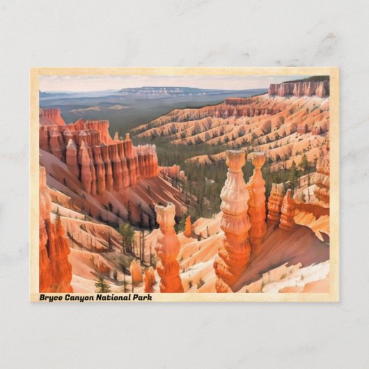 Carte Postale Parc national du Bryce Canyon Vintage (Devant)