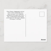 Carte Postale Parc national du canyon de l'Utah Bryce (Dos)