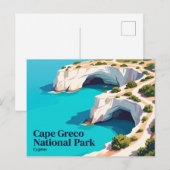 Carte Postale Parc national du cap Greco Chypre (Devant / Derrière)