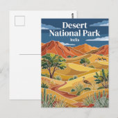 Carte Postale Parc national du désert Inde (Devant / Derrière)