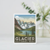 Carte Postale Parc national du Glacier vintage (Debout devant)