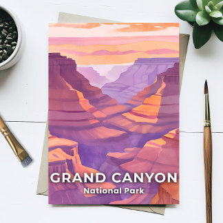 Carte Postale Parc national du Grand Canyon aquarelle voyage