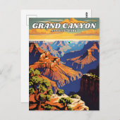 Carte Postale Parc national du Grand Canyon illustration rétro A (Devant / Derrière)