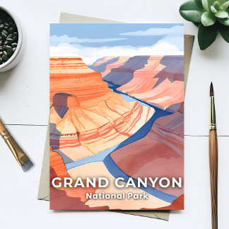 Carte Postale Parc national du Grand Canyon Watercolor Travel