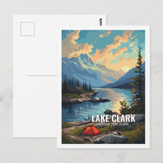 Carte Postale Parc national du lac Clark Alaska USA (Devant / Derrière)