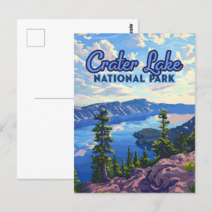 Carte Postale Parc national du lac Crater Oregon Retro