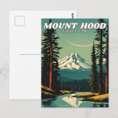 Carte Postale Parc national du Mont Hood illustration rétro Clas (Devant / Derrière)