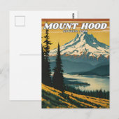 Carte Postale Parc national du Mont Hood illustration retro Déco (Devant / Derrière)