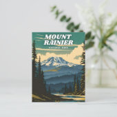 Carte Postale Parc national du Mont-Rainier illustration rétro (Debout devant)