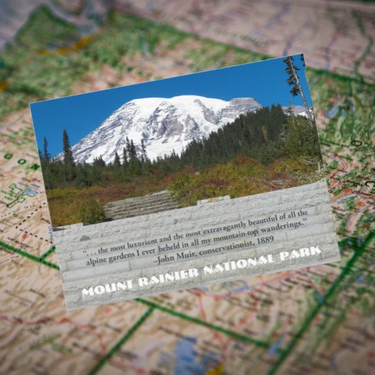 Carte Postale Parc national du Mont Rainier John Muir Citation