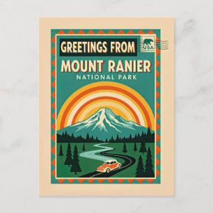 Carte Postale Parc national du mont Rainier Rétro