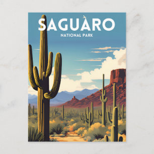 Carte Postale Parc national du Saguaro Affiche de voyage traditi