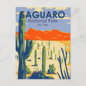 Carte Postale Parc national du Saguaro Arizona Giant Cactus Vint (Devant)