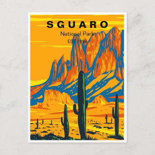 Carte Postale Parc national du Saguaro Arizona Vintage voyage ré