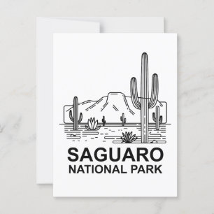 Carte Postale Parc national du Saguaro Ligne minimale Art