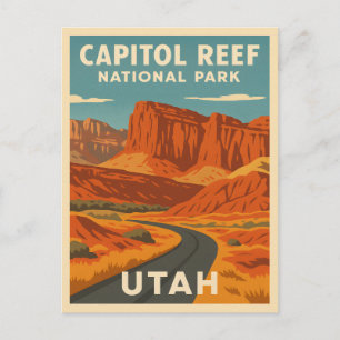 Carte Postale Parc national du Vintage voyage Capitol Reef Utah