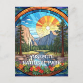 Carte Postale Parc national du Yosemite Faux Tissu Verre Mosaïqu (Devant)