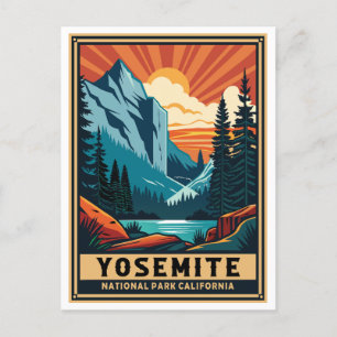 Carte Postale Parc national du Yosemite Retro Californie