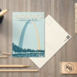 Carte Postale Parc national Gateway Arch Vintage<br><div class="desc">Architecture vectorielle Gateway Arch. Le parc est situé à St. Louis,  Missouri,  près du point de départ de l'expédition Lewis and Clark.</div>