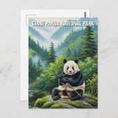 Carte Postale Parc national géant de Panda Chine Voyage (Devant / Derrière)