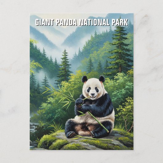 Carte Postale Parc national géant de Panda Chine Voyage (Devant)