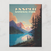 Carte Postale Parc national Jasper Alberta Canada Rockies Retro (Devant)