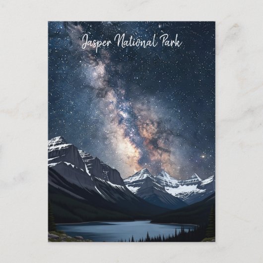 Carte Postale Parc national Jasper Canada la nuit (Devant)