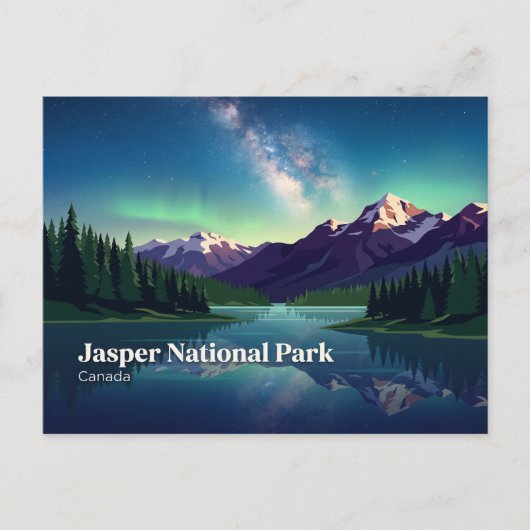 Carte Postale Parc national Jasper la nuit Canada (Devant)