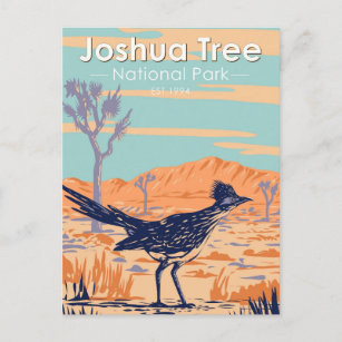 Carte Postale Parc national Joshua Tree Roadrunner Vintage