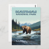 Carte Postale Parc national Katmai Alaska Bear Brooks (Devant / Derrière)
