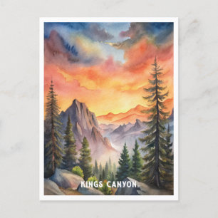 Carte Postale Parc national Kings Canyon Watercolor Peinture