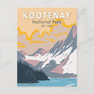 Carte Postale Parc national Kootenay Canada Vintage d'art touris