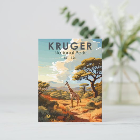 Carte Postale Parc national Kruger Afrique du Sud Girafe Ancien (Debout devant)