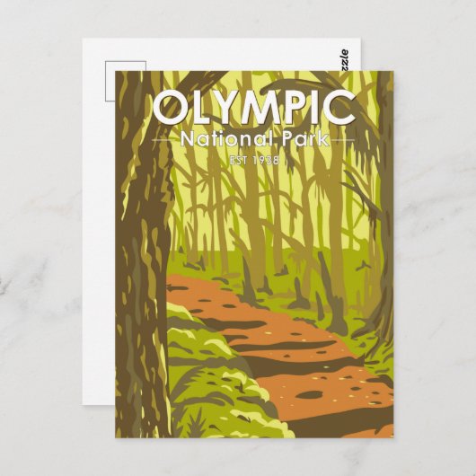 Carte Postale Parc national Olympique Forêt tropicale Hoh Washin (Devant / Derrière)