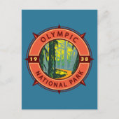 Carte Postale Parc national olympique Hoh Rainforest Retro Compa (Devant)