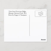 Carte Postale Parc national olympique Hurricane Ridge Voyage Pho (Dos)