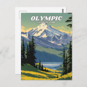 Carte Postale Parc national olympique illustration retro (Devant / Derrière)