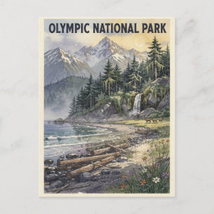 Carte Postale Parc national Olympique Voyage Vintage