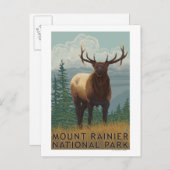 Carte Postale Parc national Rainier, WashingtonElk Scene (Devant / Derrière)
