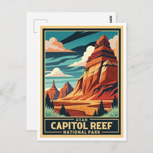 Carte Postale Parc national Retro Capitol Reef (Devant / Derrière)