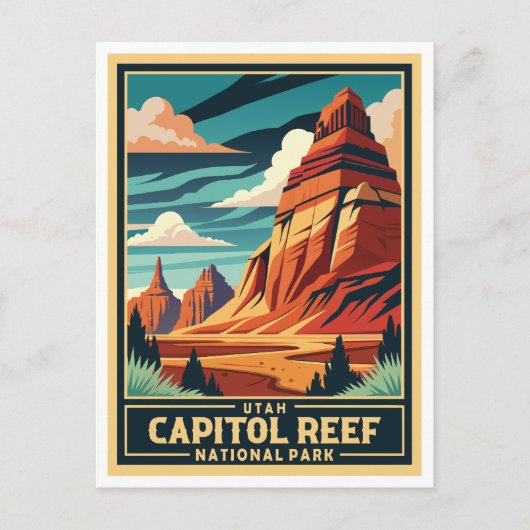 Carte Postale Parc national Retro Capitol Reef (Devant)