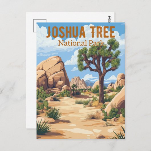 Carte Postale Parc national Retro Joshua Tree (Devant / Derrière)