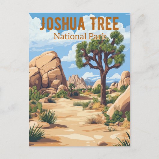 Carte Postale Parc national Retro Joshua Tree (Devant)