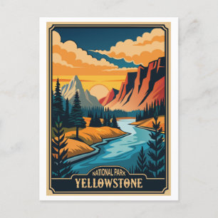 Carte Postale Parc national Retro Yellowstone