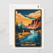 Carte Postale Parc national Retro Yellowstone (Devant / Derrière)