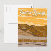 Carte Postale Parc national Theodore Roosevelt Illustration Art (Devant / Derrière)