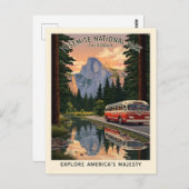 Carte Postale Parc national vintage de Yosemite (Devant / Derrière)