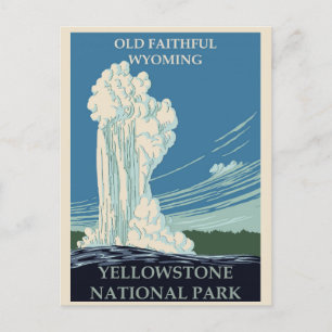 Carte Postale Parc national vintage Yellowstone Wyoming Travel