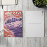 Carte Postale Parc national Wind Cave South Dakota Vintage<br><div class="desc">Design d'illustration vectorielle de la grotte du vent. La grotte est reconnue comme le système de grottes le plus dense du monde.</div>