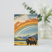 Carte Postale Parc national Yellowstone illustration rétro (Debout devant)